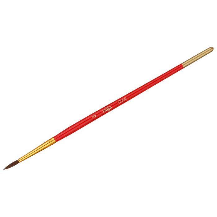 Кисть пони Гамма, круглая №03 - купить в магазине Кассандра, фото, 4600395223099, 