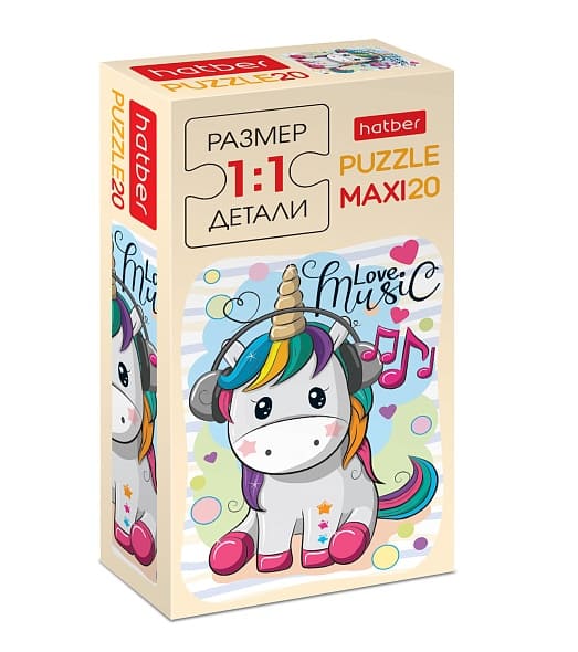 Пазл.20 " Hatber " Maxi I Love Music 16,5*23см, картонная упаковка(Пазл MAXI состоит из - купить в магазине Кассандра, фото, 4606782317976, 