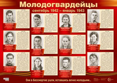 Демонстрационный Плакат А2. Молодогвардейцы - купить в магазине Кассандра, фото, 2500038378419, 