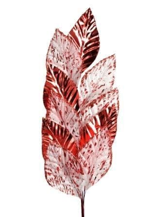Ветка красная фольга из ткани (полиэстер) 73*15*1см - купить в магазине Кассандра, фото, 4630072932778, 