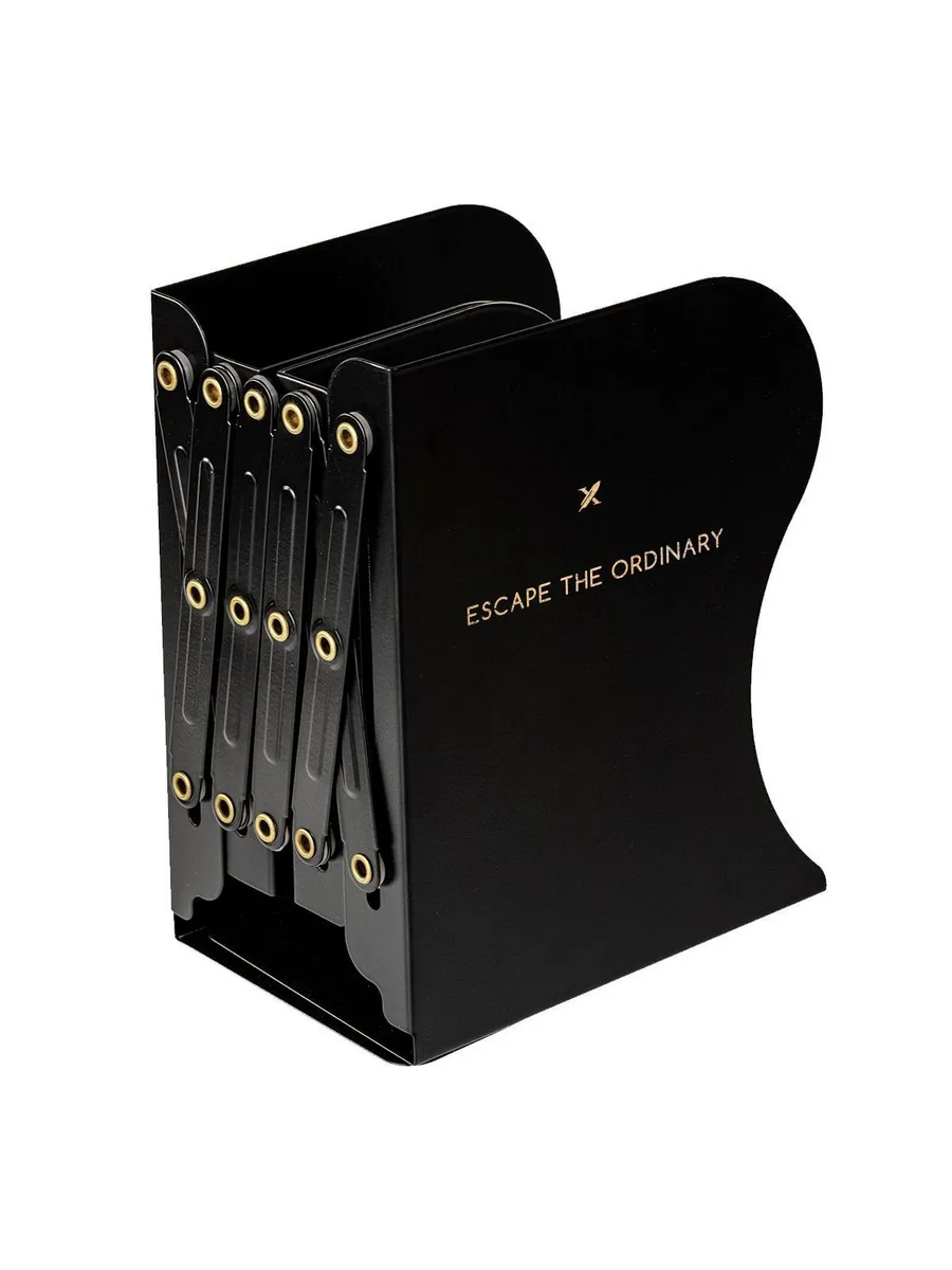 Подставка для книг раздвижная 3 отдел. LOREX BOOKLOVER TOTAL BLACK металл черная - купить в магазине Кассандра, фото, 4602723158011, 