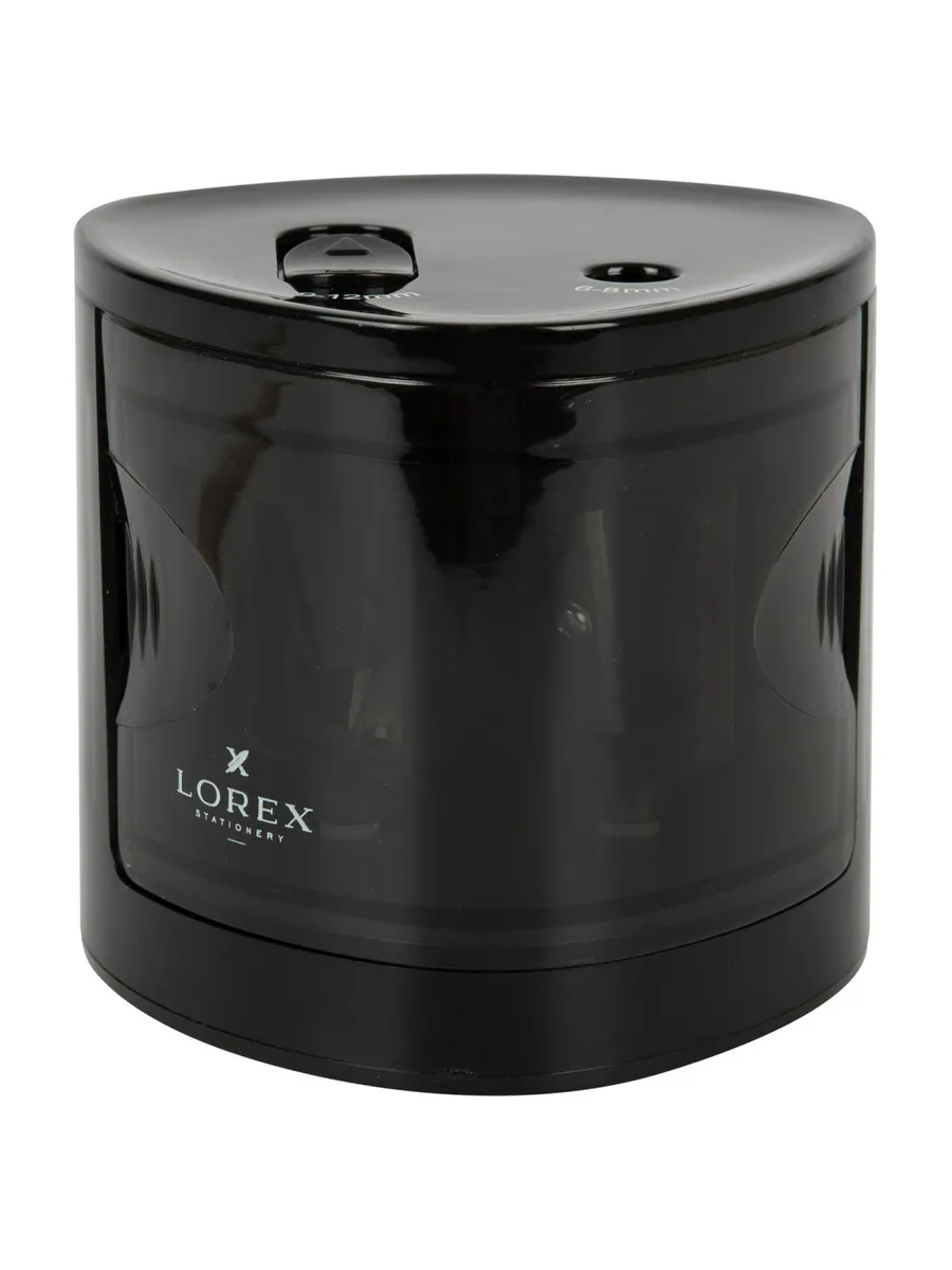 Точилка электрич. LOREX TOTAL BLACK, корпус пластик черн. с контейнером - купить в магазине Кассандра, фото, 4602723185024, 
