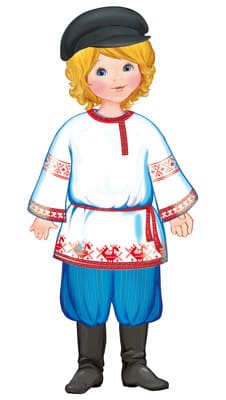 Плакат вырубной А3. Мальчик в русском костюме (Уф-лак) - купить в магазине Кассандра, фото, 4630112030730, 