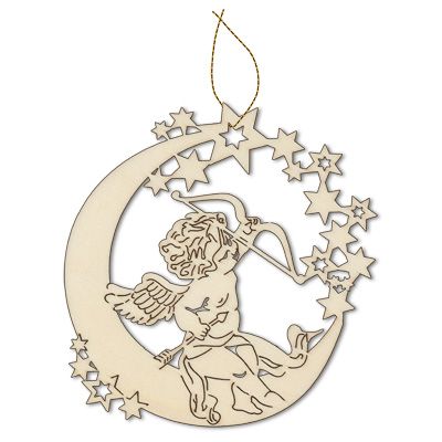 Заготовки для декорирования Mr. Carving AD-040"Ангел на луне  дерево 15 см - купить в магазине Кассандра, фото, 4680269037298, 