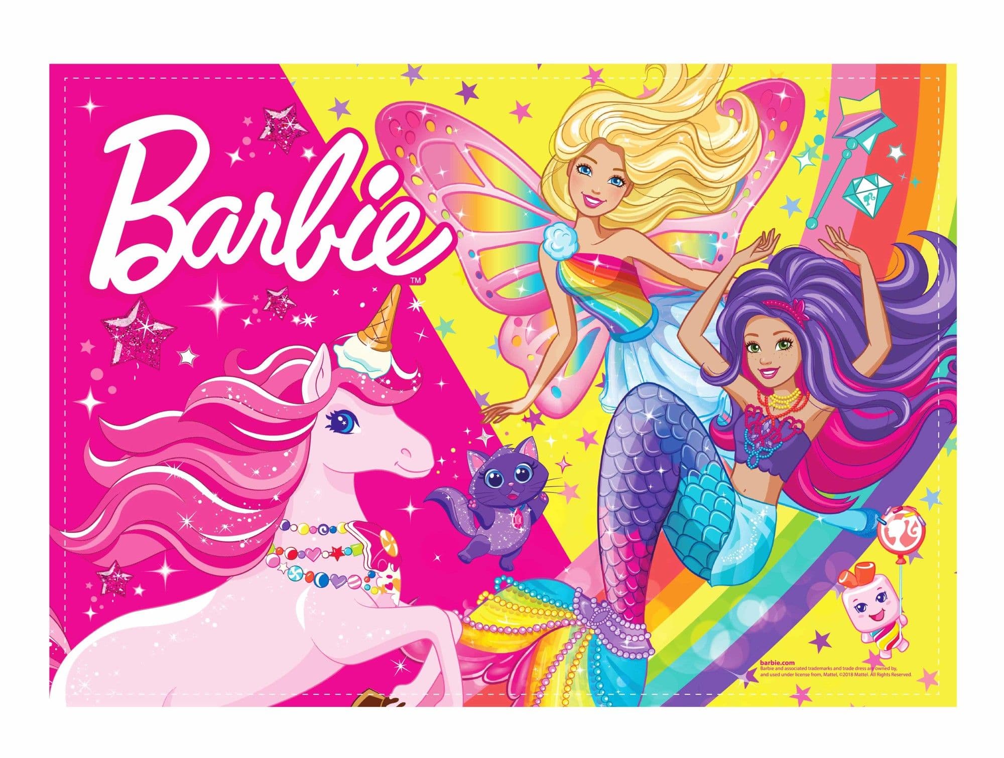 Покрытие на стол А4+"Барби", полипропилен, размеры 34*24 см - купить в магазине Кассандра, фото, 4030969900376, 