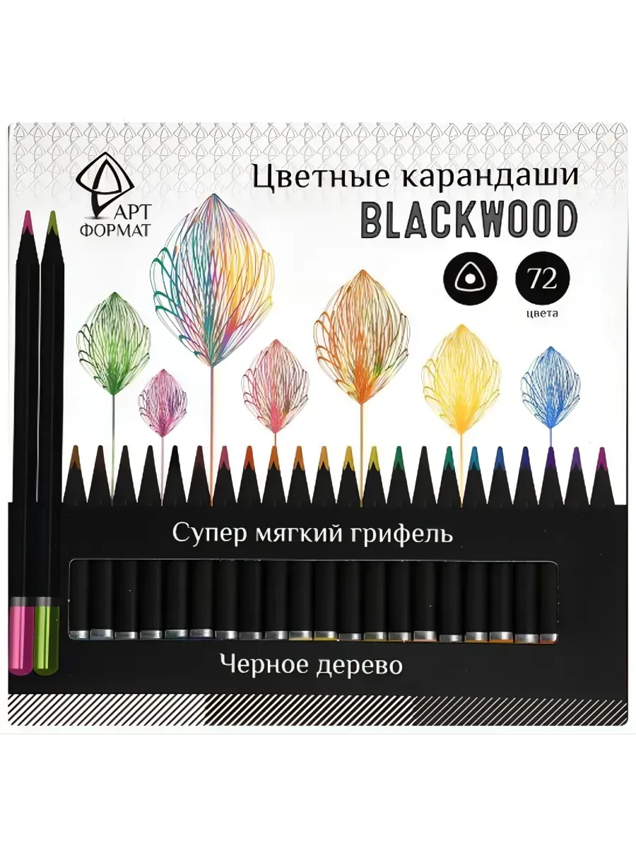 Набор акварельных карандашей АРТформат Blackwood 36 цв. трехгран. корп. дерев. карт - купить в магазине Кассандра, фото, 4602723195542, 