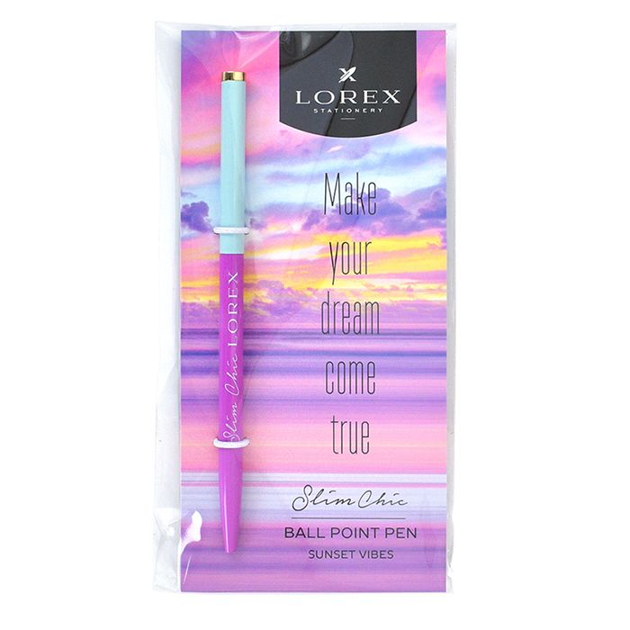 Ручка шариковая LOREX SUNSET VIBES серия Slim Chic цвет корпуса: ассорти 4 цв. - купить в магазине Кассандра, фото, 4602723133735, 