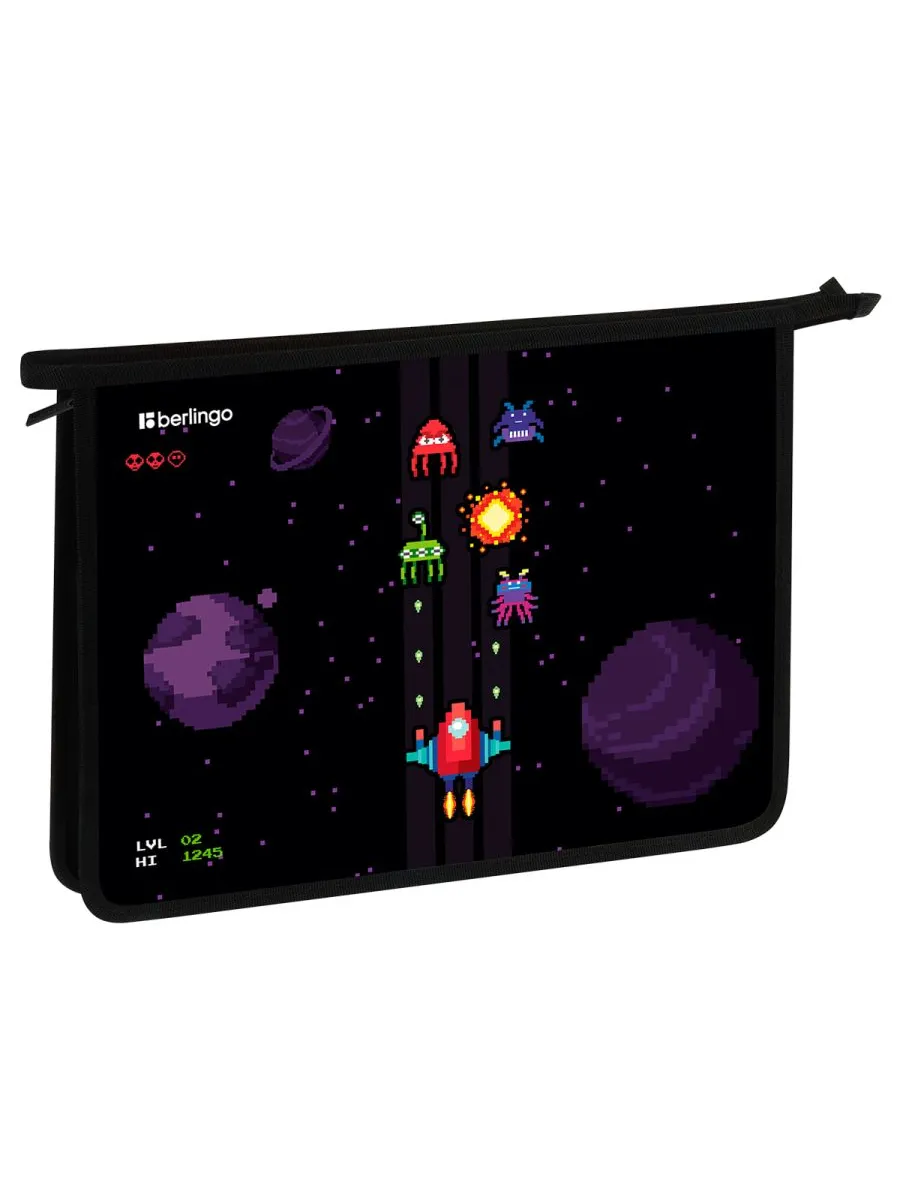 Папка для тетрадей 1 отделение, А4 Berlingo "Space Battle", 340*245*40 мм, пластик, на молнии - купить в магазине Кассандра, фото, 4262493914974, 