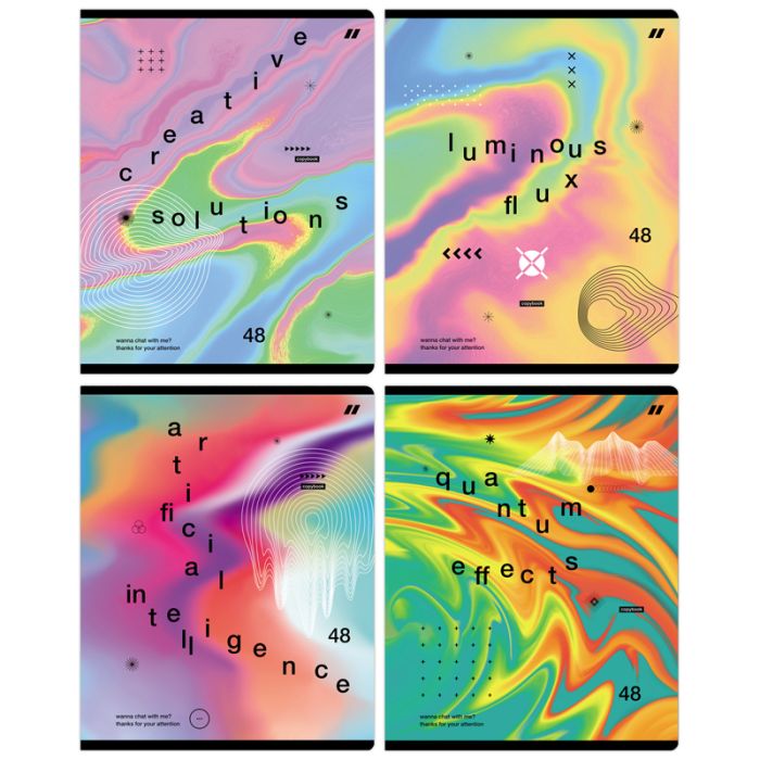 Тетрадь 48л., А5, линия BG "Luminous flux", глянцевая ламинация - купить в магазине Кассандра, фото, 4690326250201, 