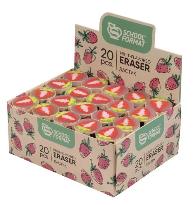 Ластик Schoolformat FRUIT-FLAVORED дисплей - купить в магазине Кассандра, фото, 4602723135852, 