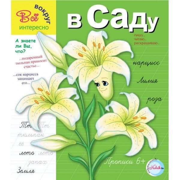 Прописи.В саду 6+. Интересно все вокруг - купить в магазине Кассандра, фото, 9785905984518, 