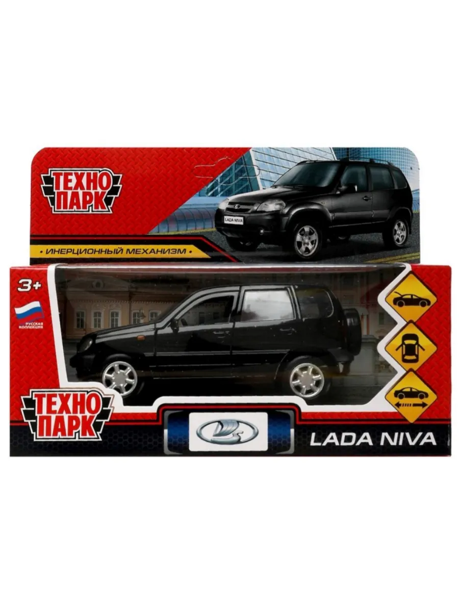 Машина металл LADA NIVA длина 12 см, двери, багаж, инерц, красный, кор. Технопарк в кор.2*36шт - купить в магазине Кассандра, фото, 4680107969293, 