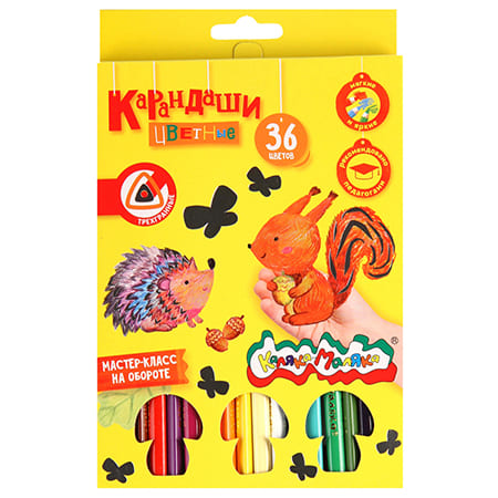 Набор цветн.каранд Каляка-Маляка 36 цв. трехгранные - купить в магазине Кассандра, фото, 4602723144458, 